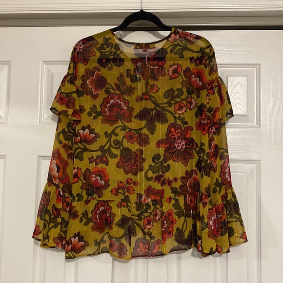 Loft Floral Gold Blouse - Picture 4 of 7